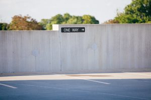 Parking Lot One Way Sign